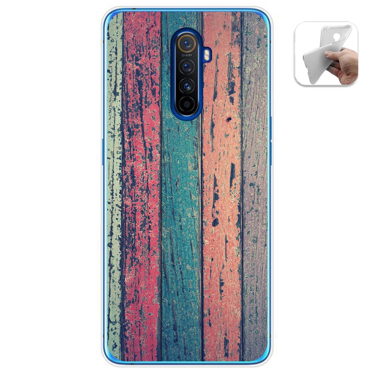 Funda Gel Tpu para Realme X2 Pro diseño Madera 10 Dibujos