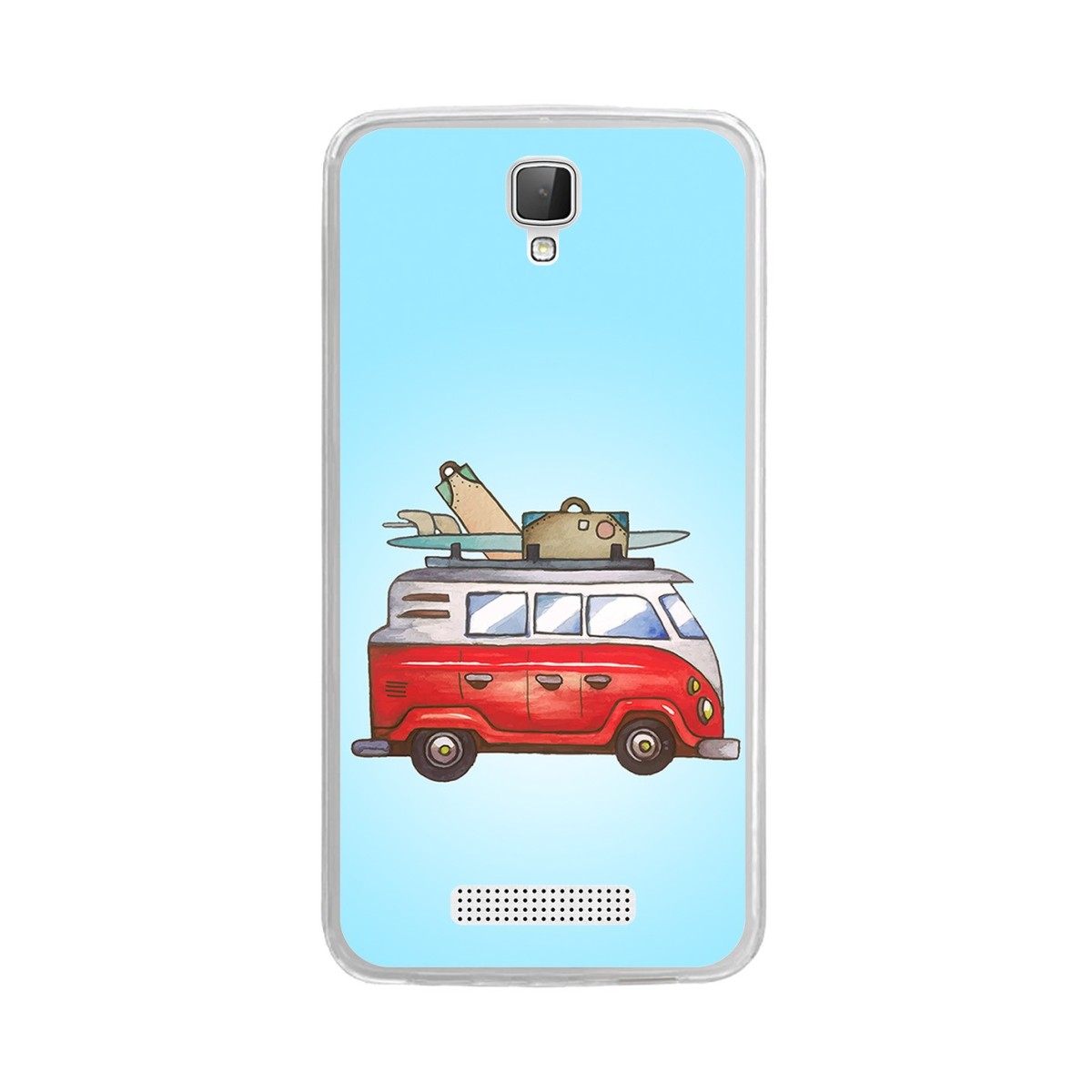 Funda Gel Tpu para Zte Blade L5 / L5 Plus Diseño Furgoneta Dibujos
