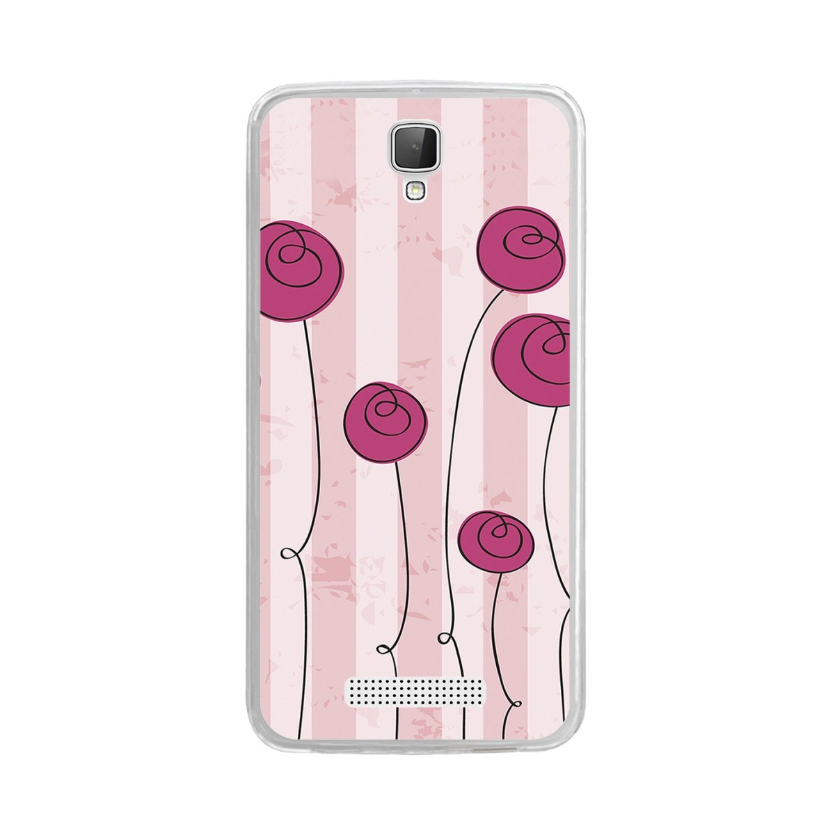 Funda Gel Tpu para Zte Blade L5 / L5 Plus Diseño Flores Vintage Dibujos