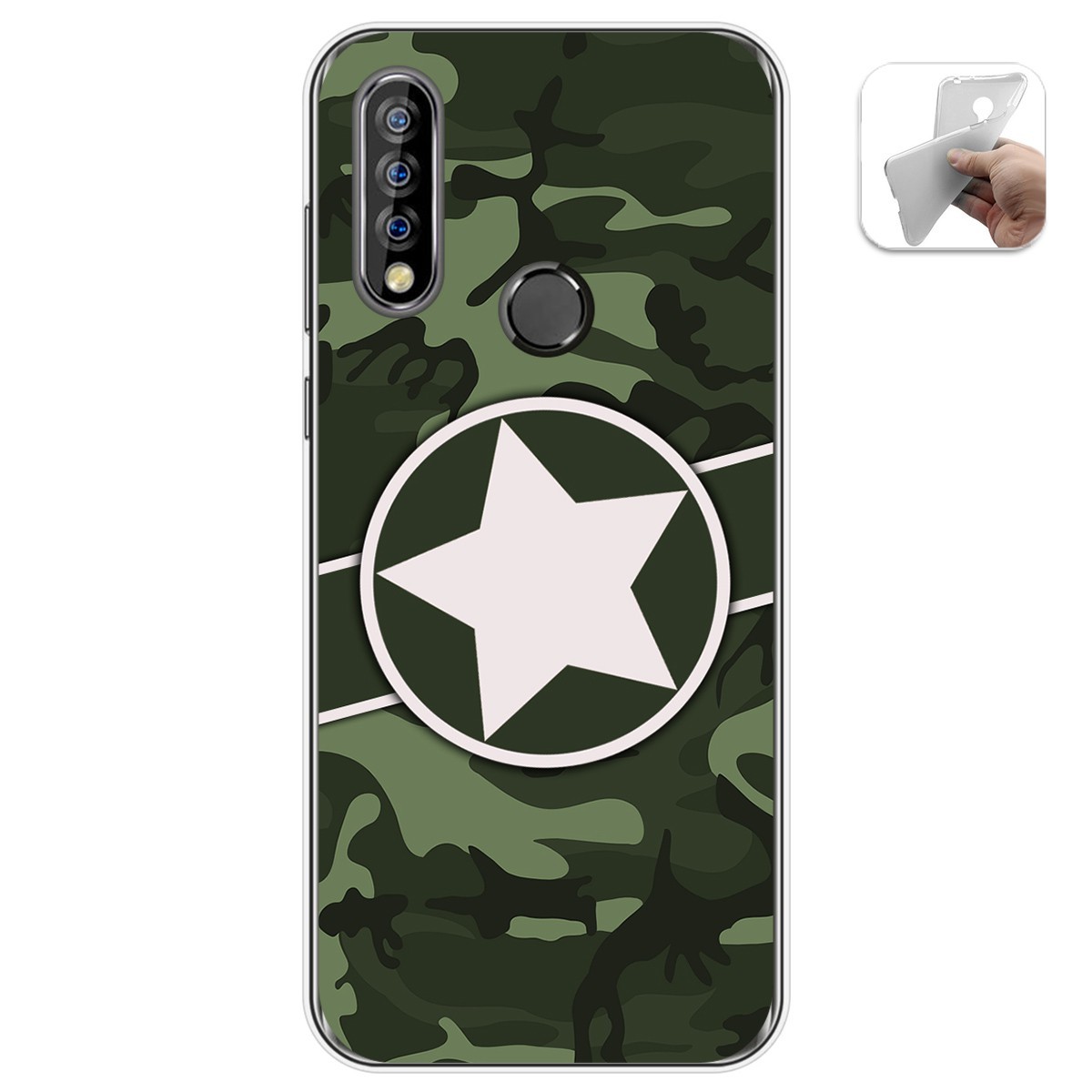 Funda Gel Tpu para Oukitel C17 Pro diseño Camuflaje 01 Dibujos