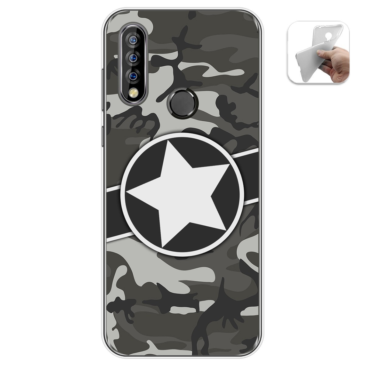 Funda Gel Tpu para Oukitel C17 Pro diseño Camuflaje 02 Dibujos