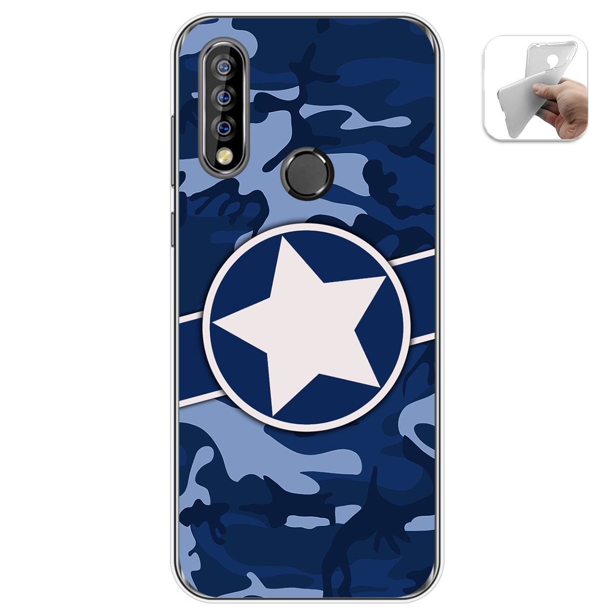 Funda Gel Tpu para Oukitel C17 Pro diseño Camuflaje 03 Dibujos