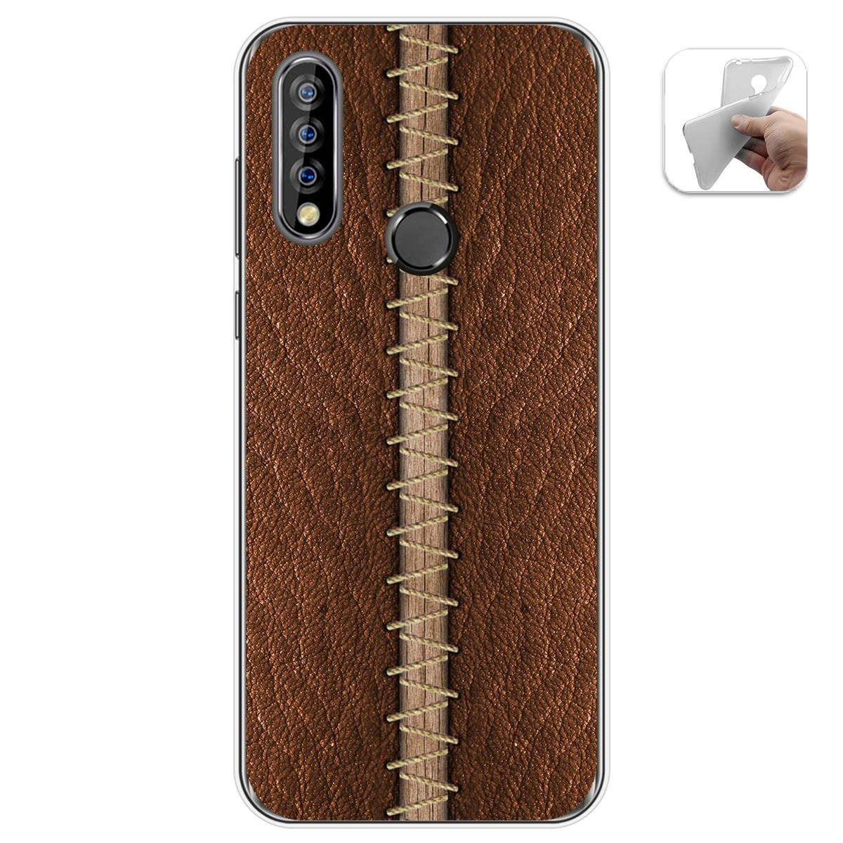Funda Gel Tpu para Oukitel C17 Pro diseño Cuero 01 Dibujos