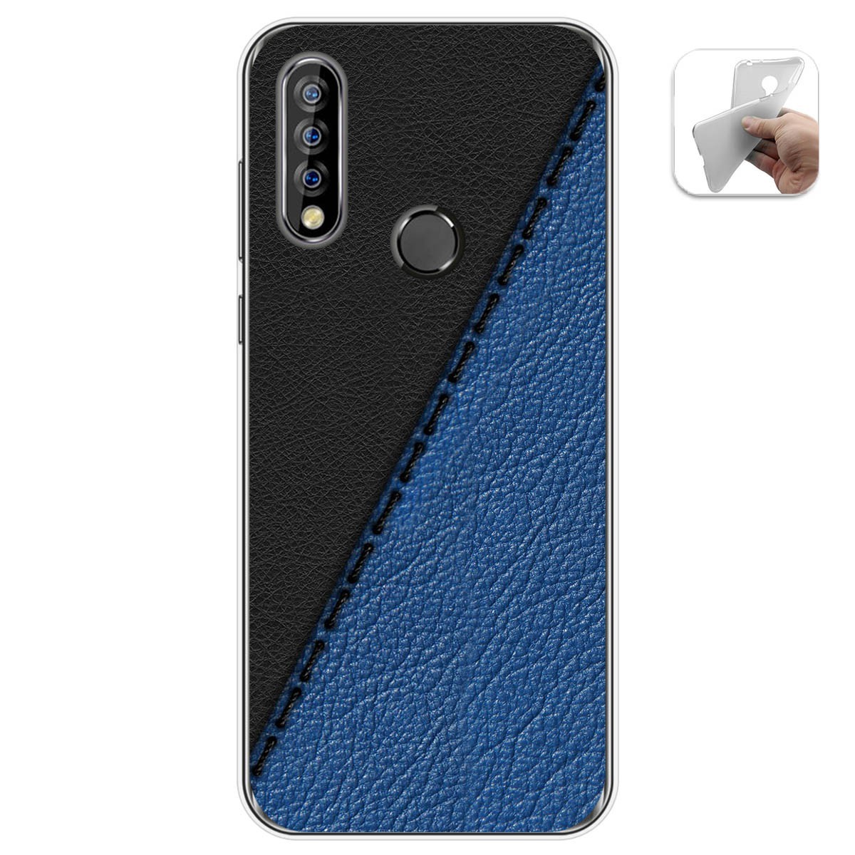 Funda Gel Tpu para Oukitel C17 Pro diseño Cuero 02 Dibujos