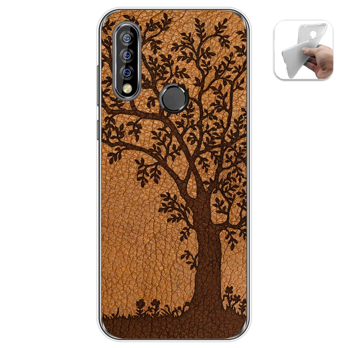 Funda Gel Tpu para Oukitel C17 Pro diseño Cuero 03 Dibujos