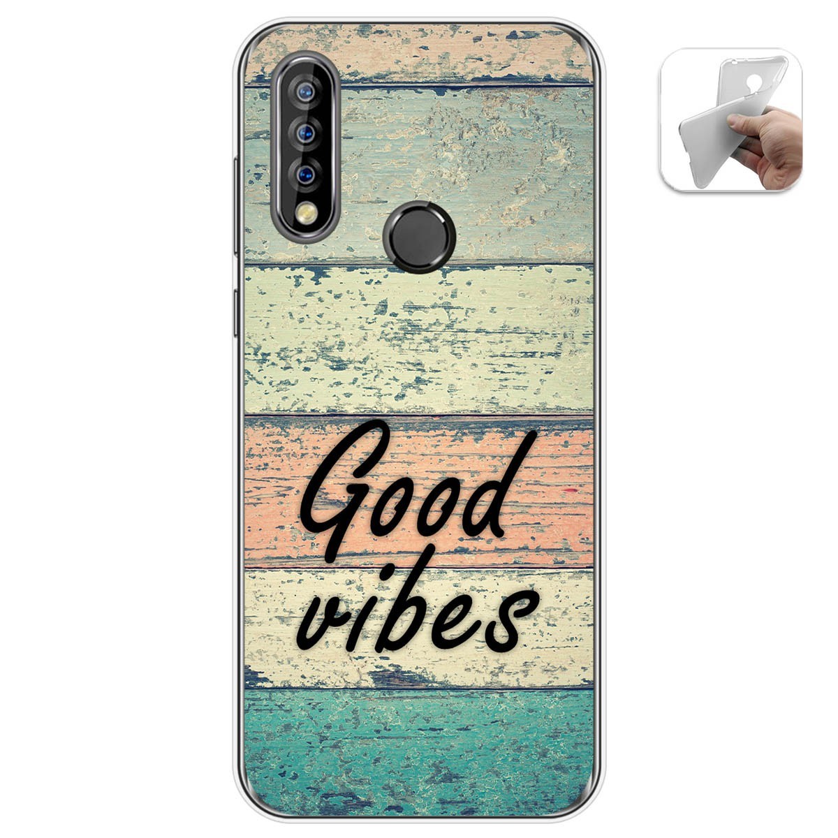 Funda Gel Tpu para Oukitel C17 Pro diseño Madera 01 Dibujos