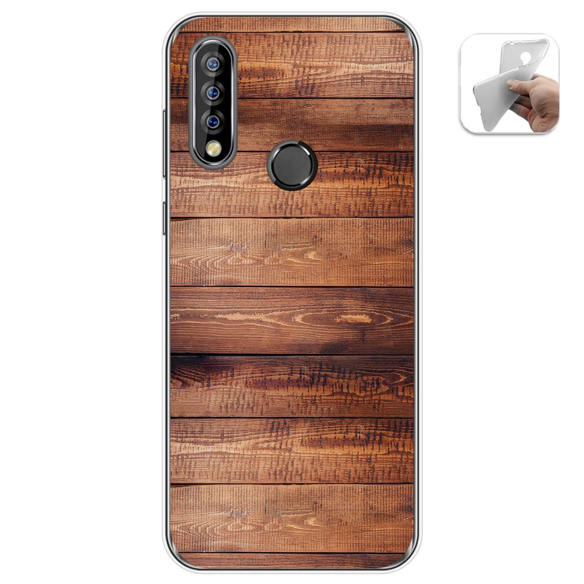 Funda Gel Tpu para Oukitel C17 Pro diseño Madera 02 Dibujos