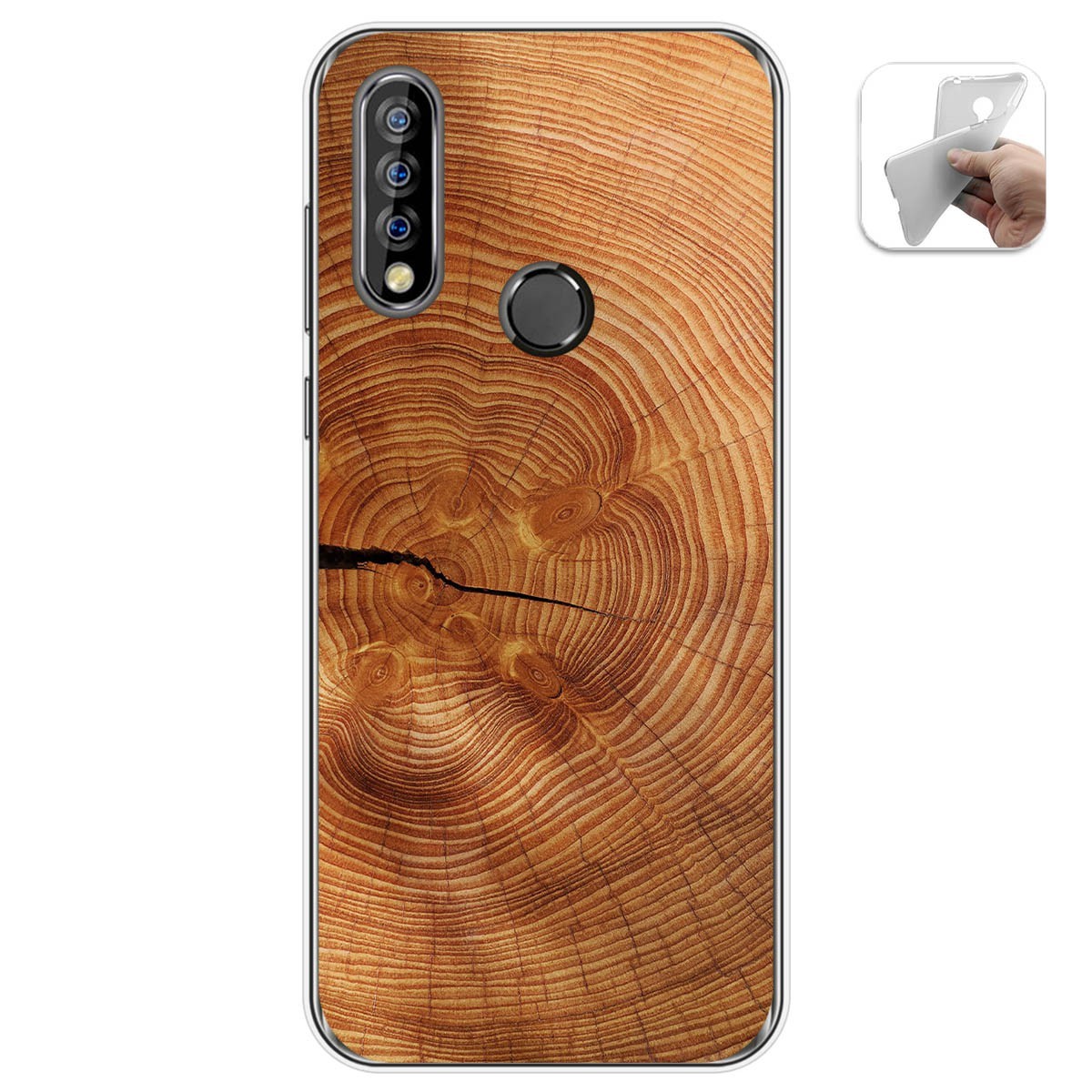 Funda Gel Tpu para Oukitel C17 Pro diseño Madera 04 Dibujos