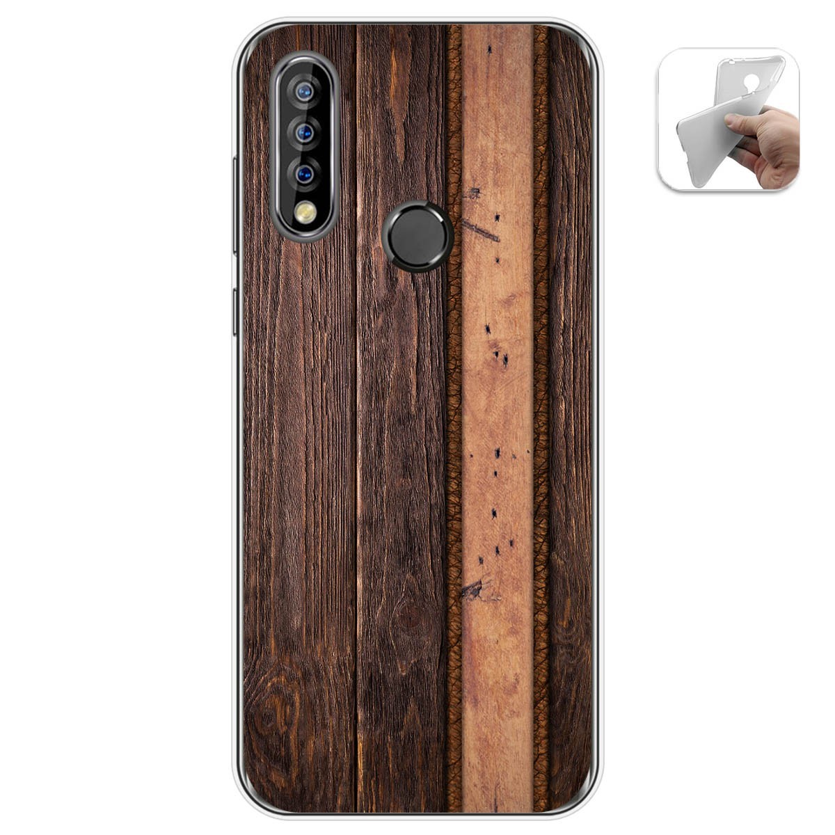 Funda Gel Tpu para Oukitel C17 Pro diseño Madera 05 Dibujos
