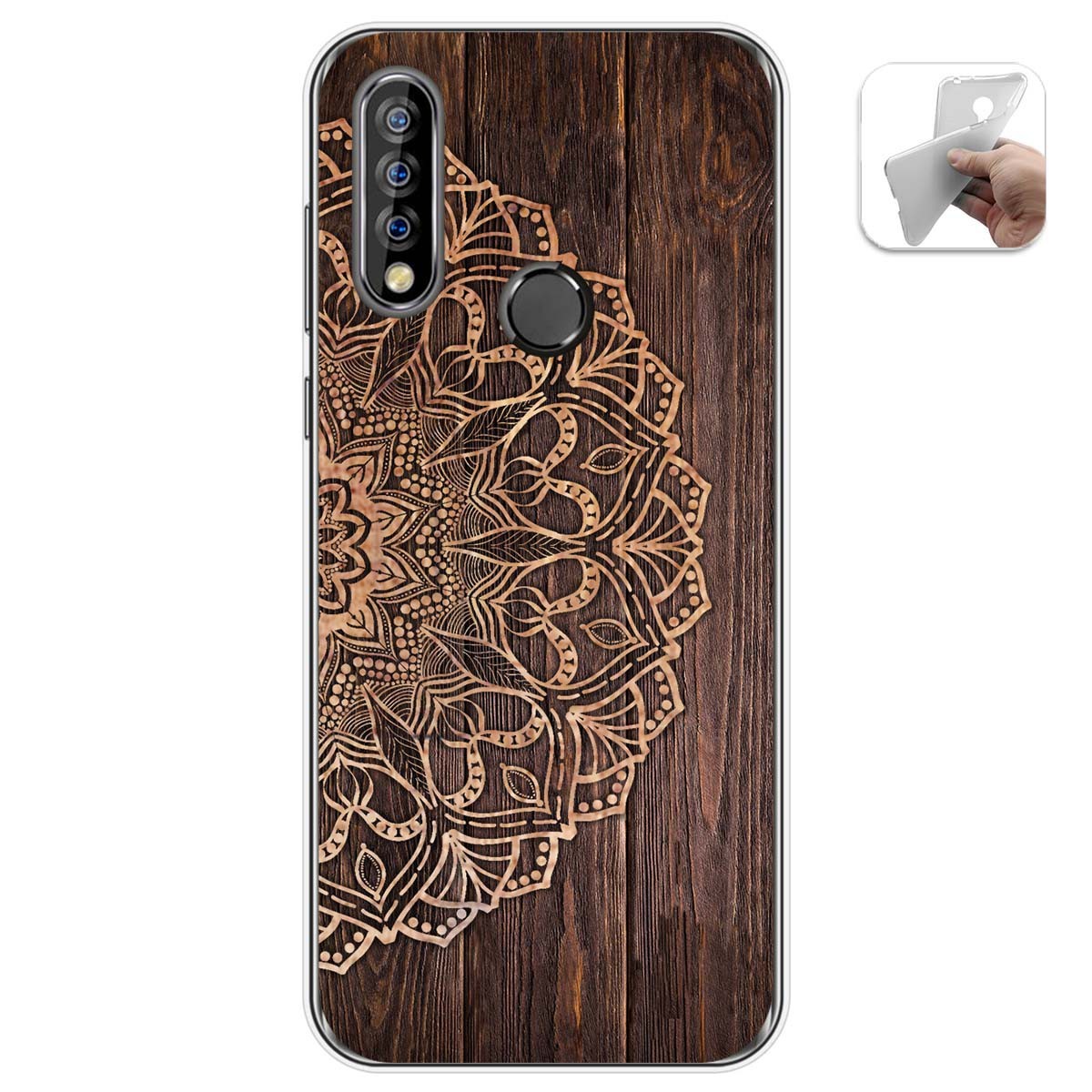 Funda Gel Tpu para Oukitel C17 Pro diseño Madera 06 Dibujos