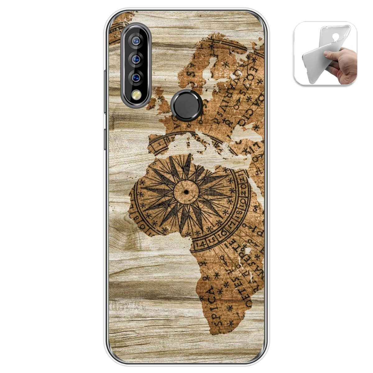 Funda Gel Tpu para Oukitel C17 Pro diseño Madera 07 Dibujos