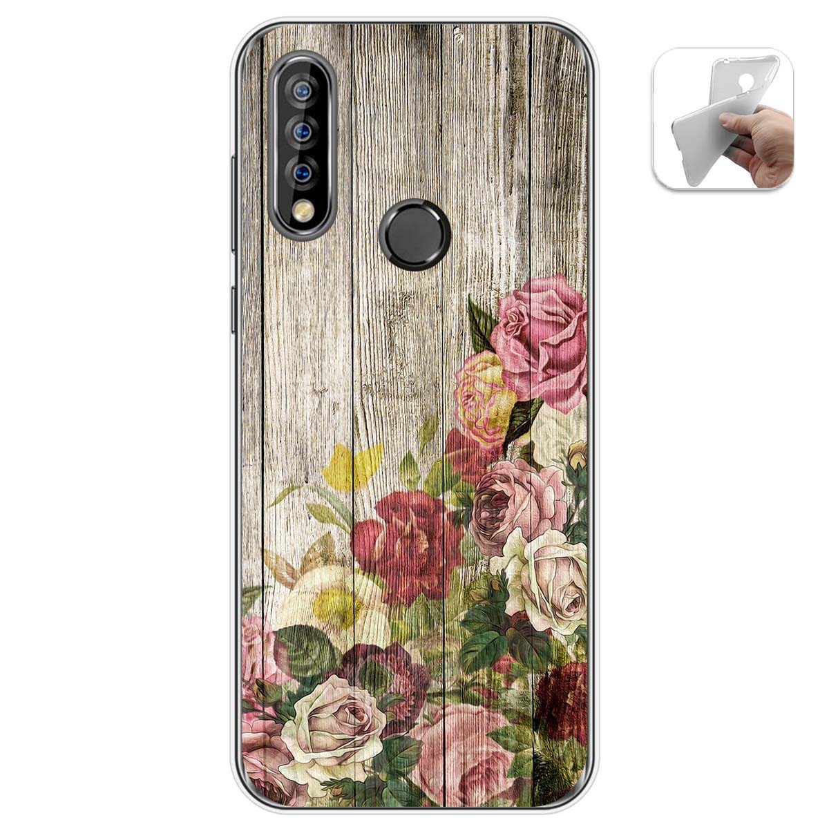 Funda Gel Tpu para Oukitel C17 Pro diseño Madera 08 Dibujos