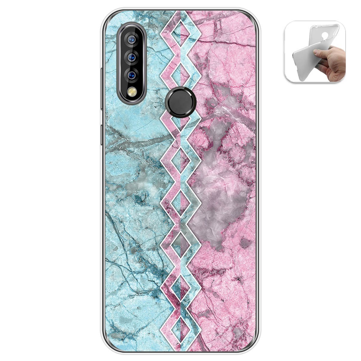 Funda Gel Tpu para Oukitel C17 Pro diseño Mármol 08 Dibujos