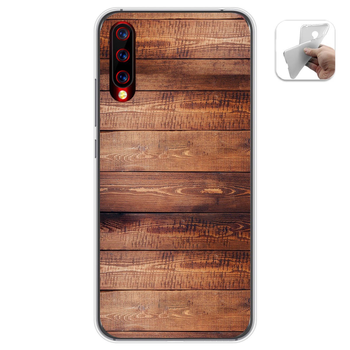 Funda Gel Tpu para Umidigi X diseño Madera 02 Dibujos