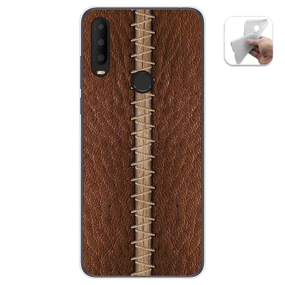 Funda Gel Tpu para Alcatel 3X 2020 diseño Cuero 01 Dibujos