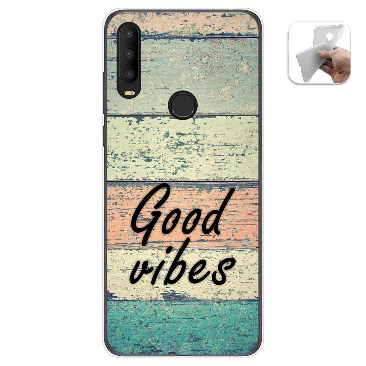 Funda Gel Tpu para Alcatel 3X 2020 diseño Madera 01 Dibujos