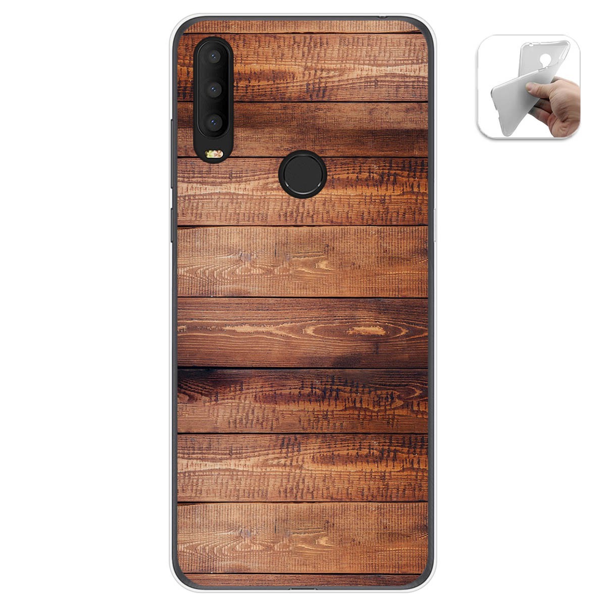 Funda Gel Tpu para Alcatel 3X 2020 diseño Madera 02 Dibujos