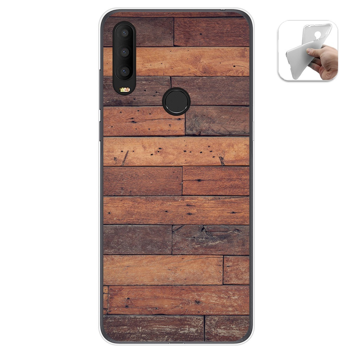 Funda Gel Tpu para Alcatel 3X 2020 diseño Madera 03 Dibujos
