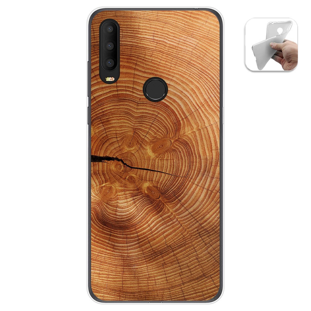 Funda Gel Tpu para Alcatel 3X 2020 diseño Madera 04 Dibujos