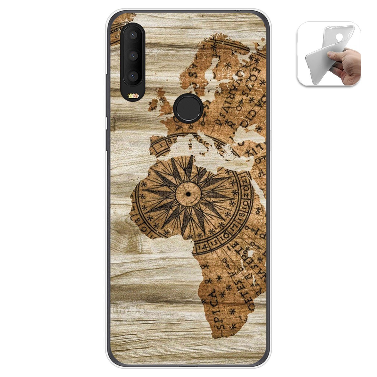Funda Gel Tpu para Alcatel 3X 2020 diseño Madera 07 Dibujos