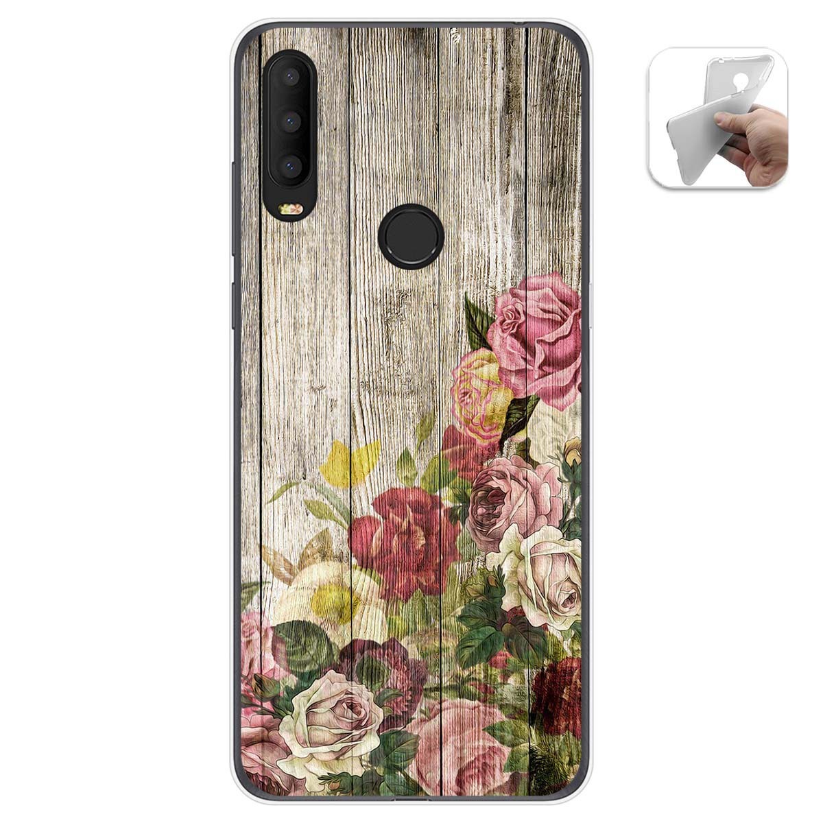 Funda Gel Tpu para Alcatel 3X 2020 diseño Madera 08 Dibujos