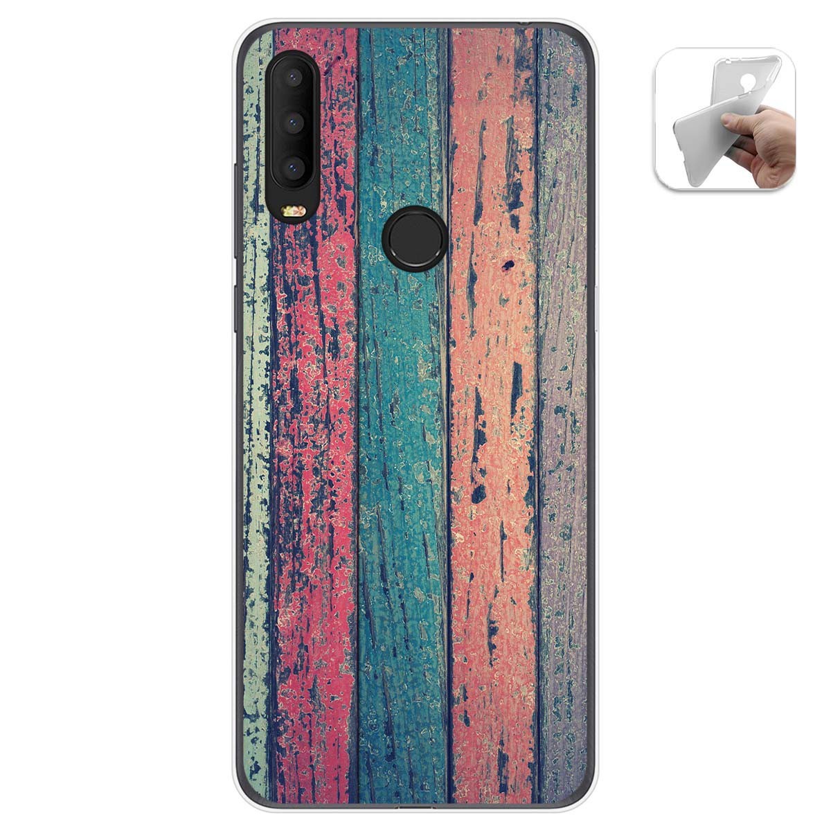 Funda Gel Tpu para Alcatel 3X 2020 diseño Madera 10 Dibujos