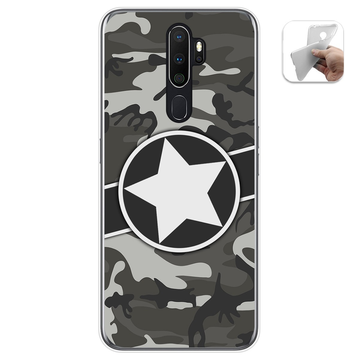 Funda Gel Tpu para Oppo A5 2020 diseño Camuflaje 02 Dibujos