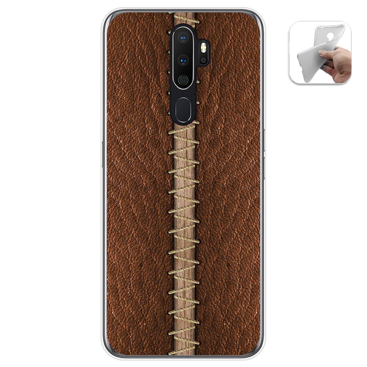 Funda Gel Tpu para Oppo A5 2020 diseño Cuero 01 Dibujos