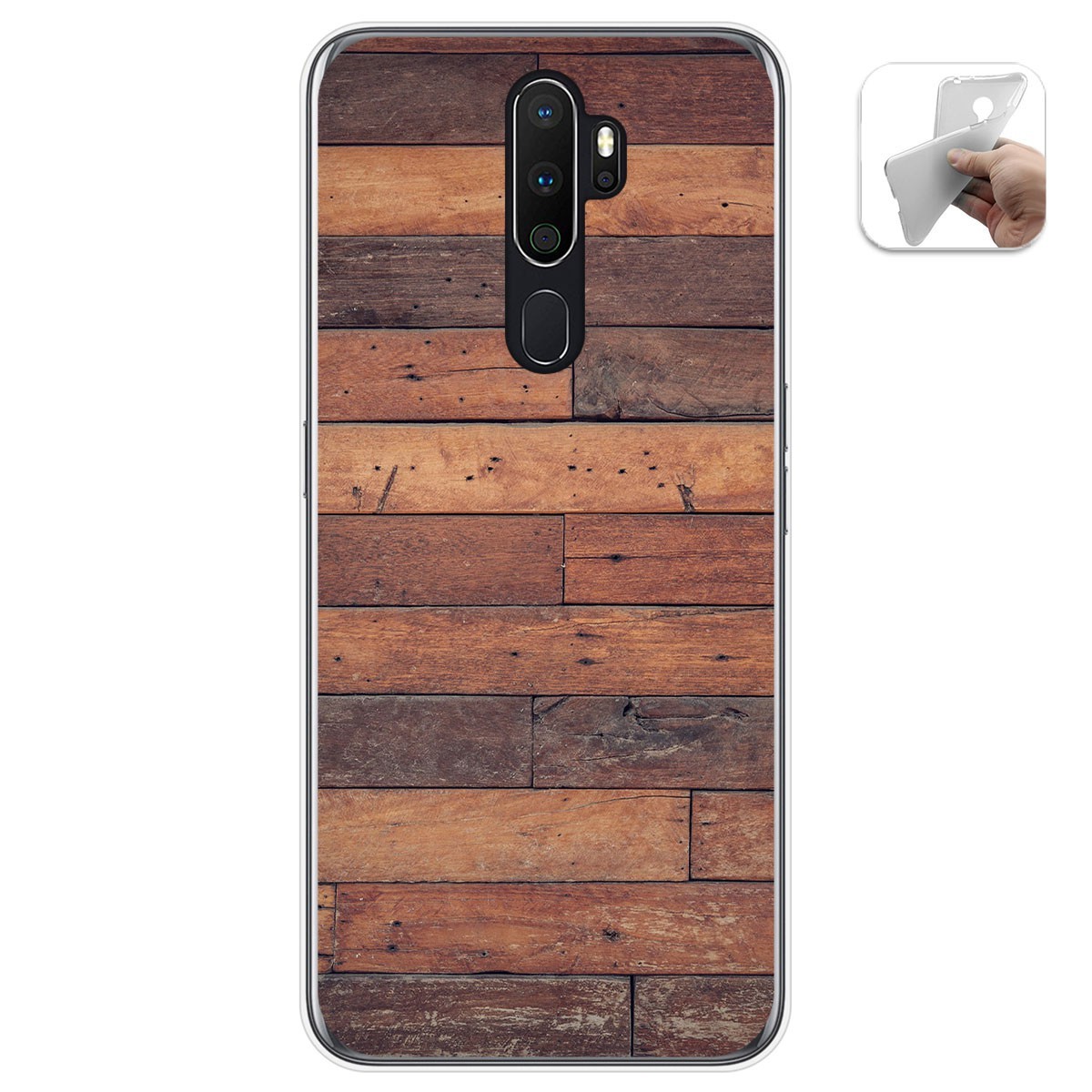 Funda Gel Tpu para Oppo A5 2020 diseño Madera 03 Dibujos