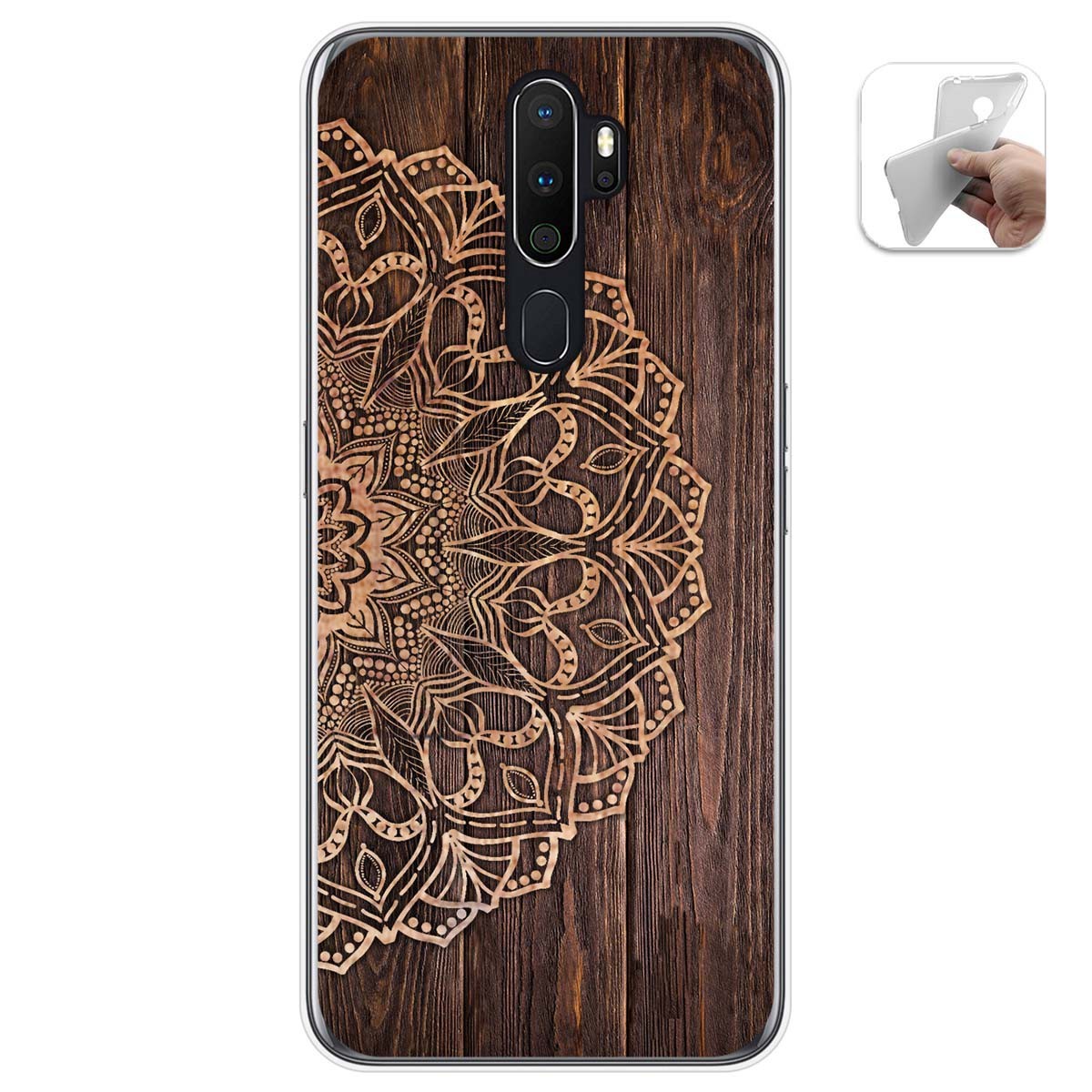 Funda Gel Tpu para Oppo A5 2020 diseño Madera 06 Dibujos