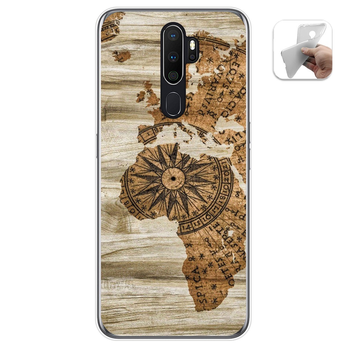Funda Gel Tpu para Oppo A5 2020 diseño Madera 07 Dibujos