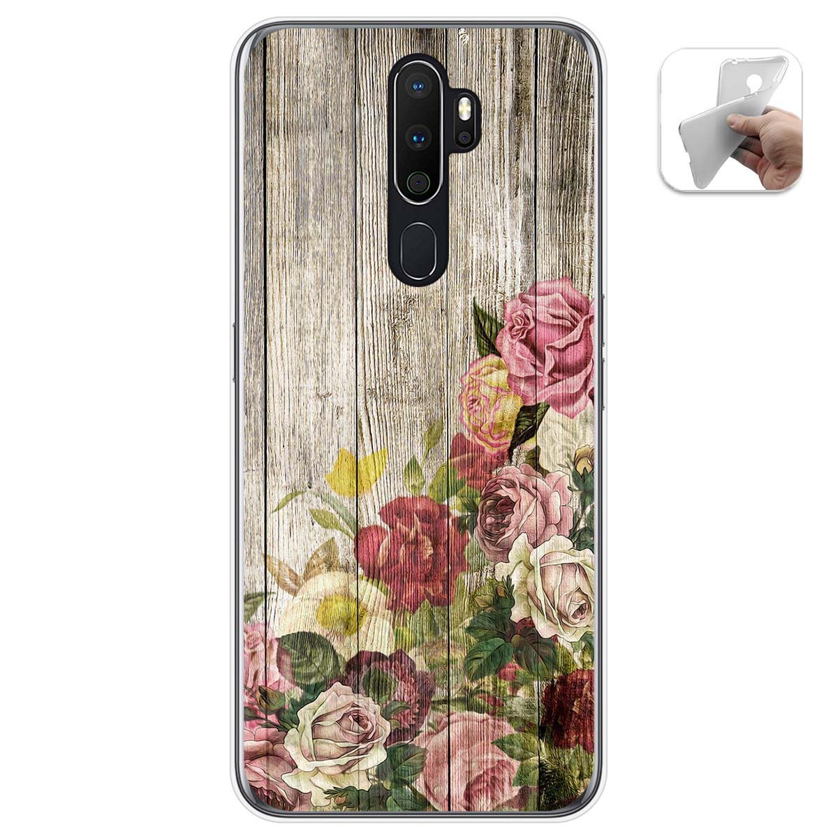 Funda Gel Tpu para Oppo A5 2020 diseño Madera 08 Dibujos