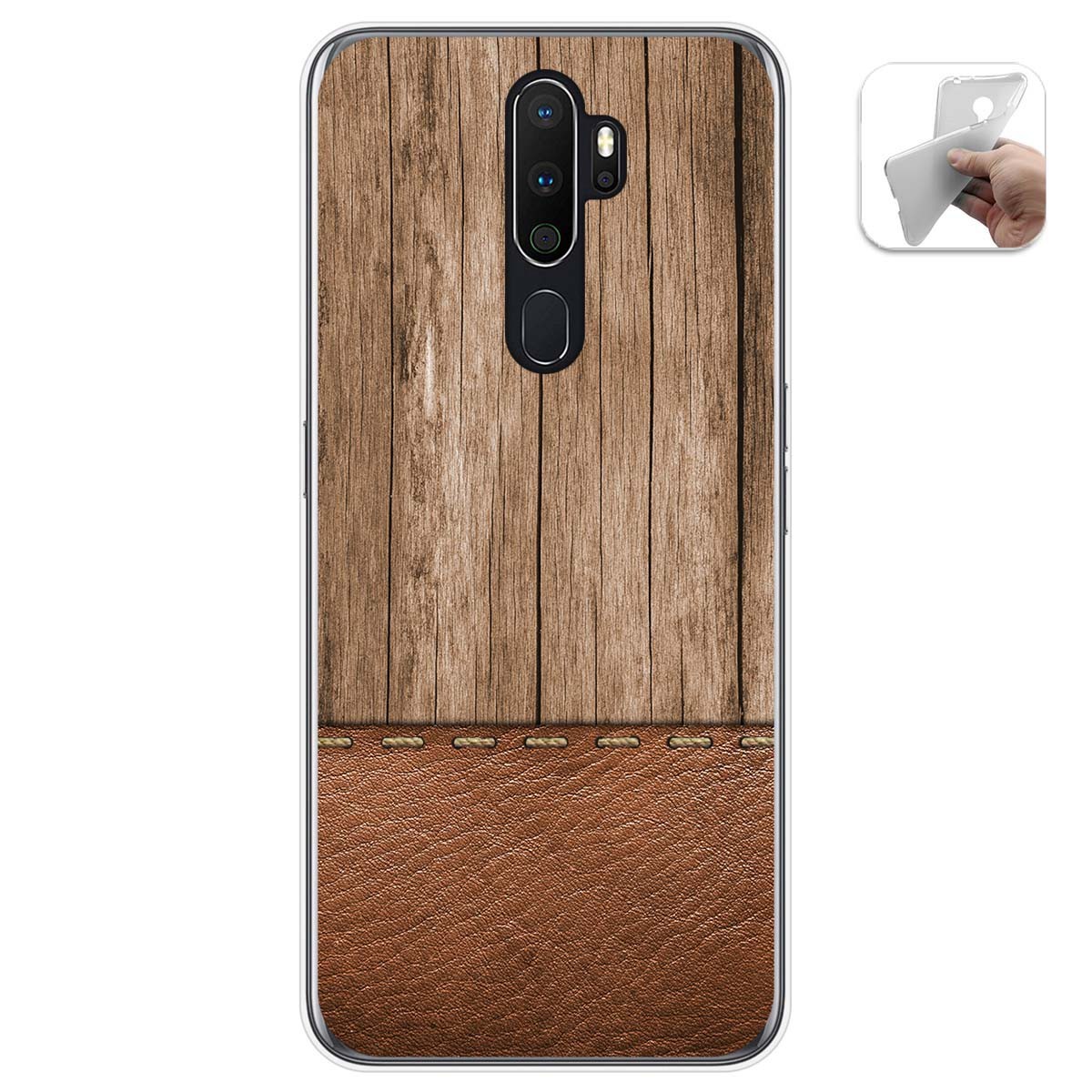 Funda Gel Tpu para Oppo A5 2020 diseño Madera 09 Dibujos