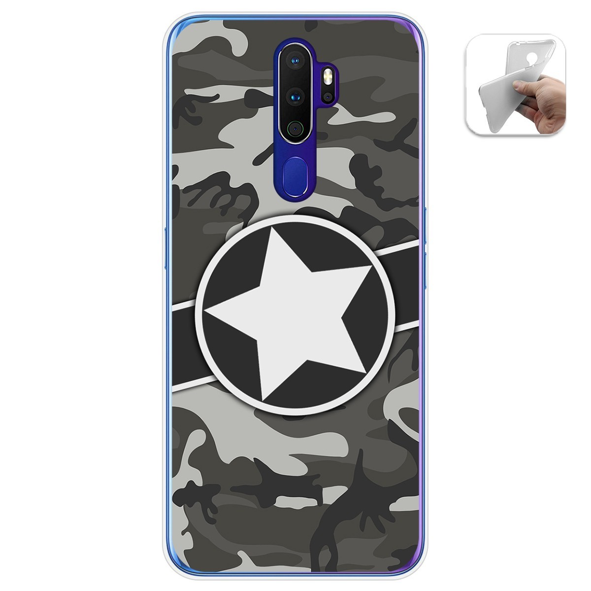 Funda Gel Tpu para Oppo A9 2020 diseño Camuflaje 02 Dibujos
