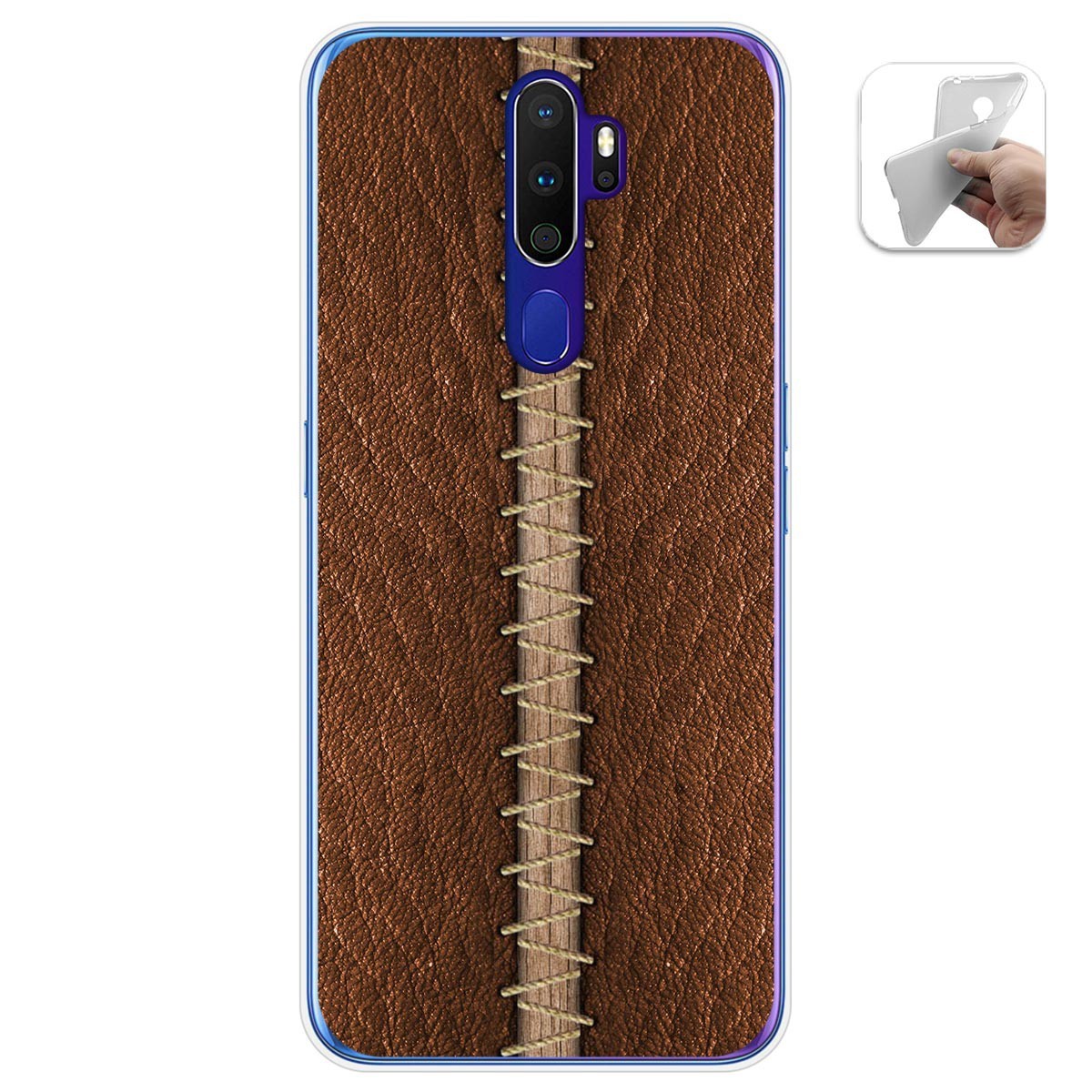 Funda Gel Tpu para Oppo A9 2020 diseño Cuero 01 Dibujos