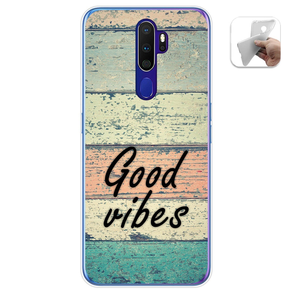 Funda Gel Tpu para Oppo A9 2020 diseño Madera 01 Dibujos