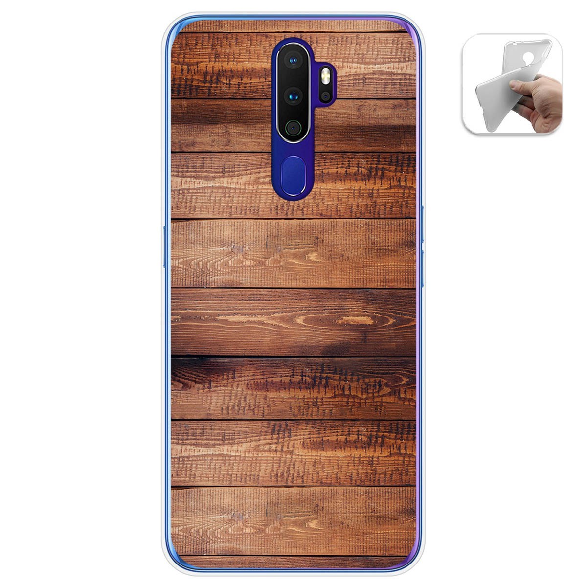 Funda Gel Tpu para Oppo A9 2020 diseño Madera 02 Dibujos