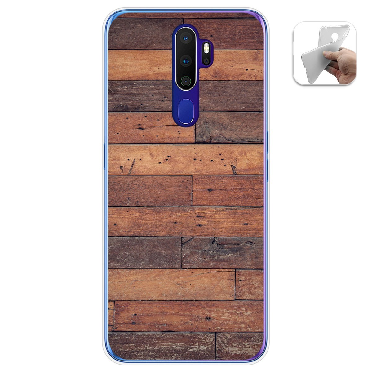 Funda Gel Tpu para Oppo A9 2020 diseño Madera 03 Dibujos
