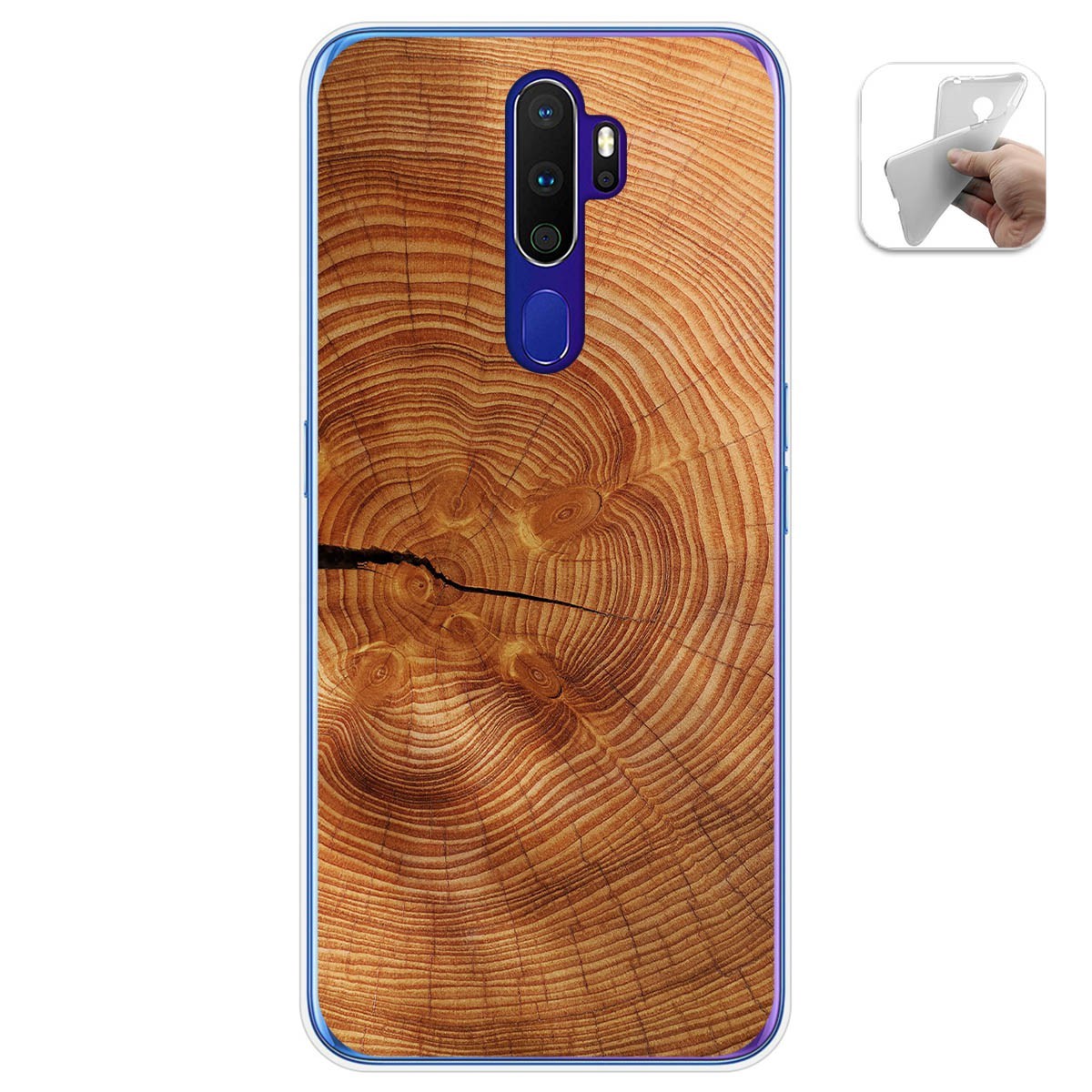 Funda Gel Tpu para Oppo A9 2020 diseño Madera 04 Dibujos
