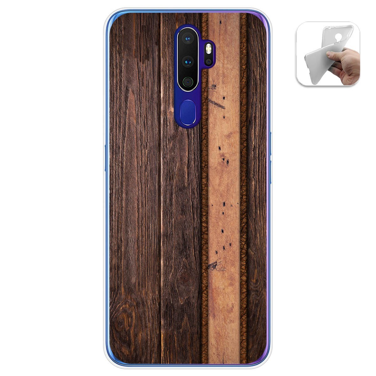 Funda Gel Tpu para Oppo A9 2020 diseño Madera 05 Dibujos
