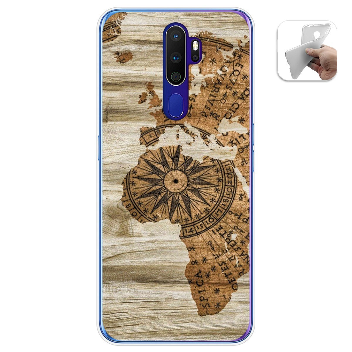 Funda Gel Tpu para Oppo A9 2020 diseño Madera 07 Dibujos