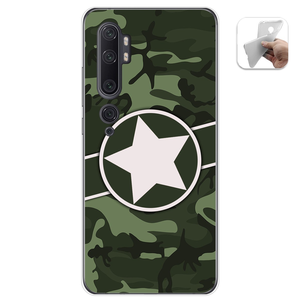 Funda Gel Tpu para Xiaomi Mi Note 10 diseño Camuflaje 01 Dibujos