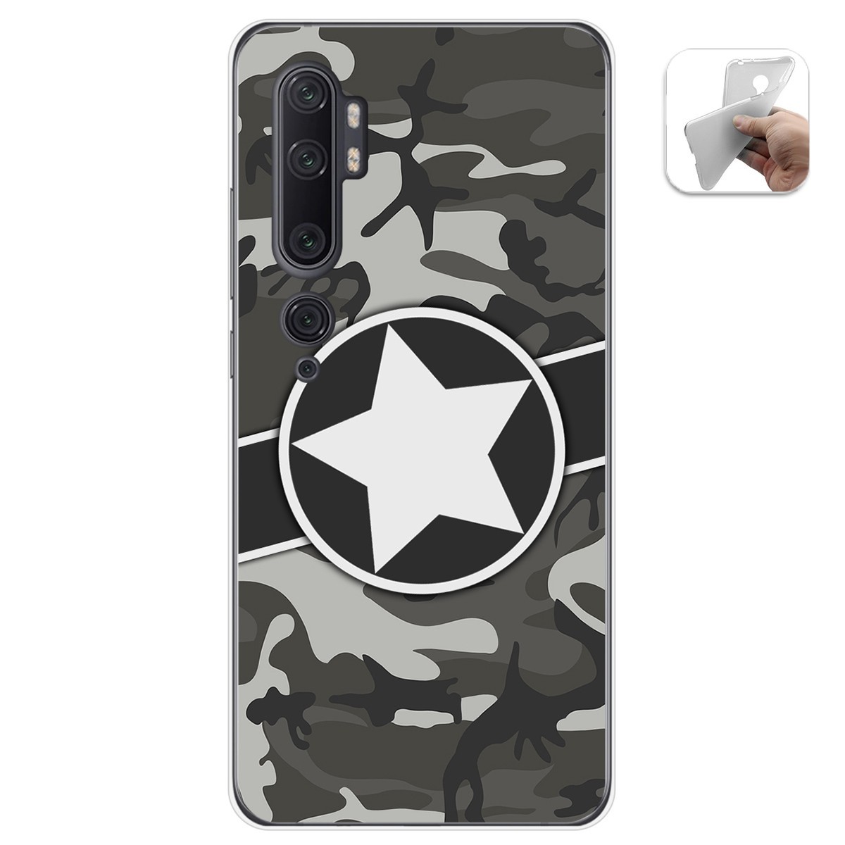 Funda Gel Tpu para Xiaomi Mi Note 10 diseño Camuflaje 02 Dibujos