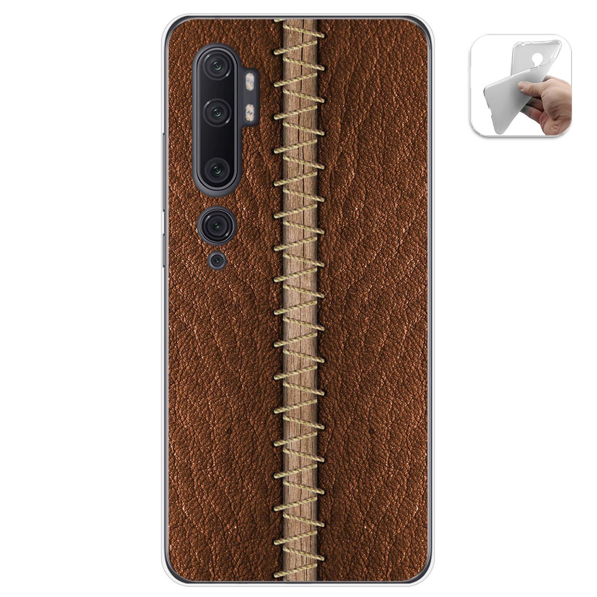 Funda Gel Tpu para Xiaomi Mi Note 10 diseño Cuero 01 Dibujos