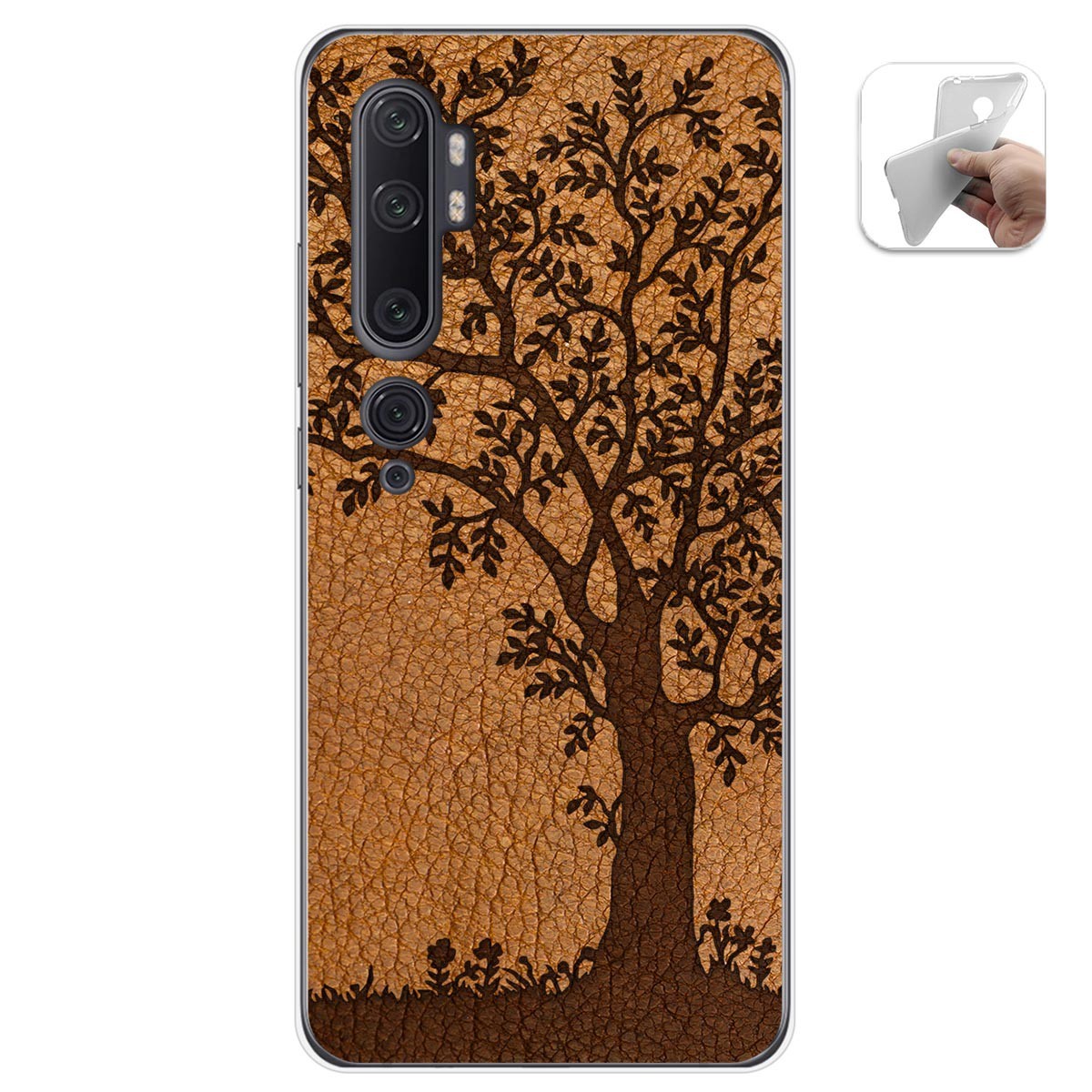 Funda Gel Tpu para Xiaomi Mi Note 10 diseño Cuero 03 Dibujos