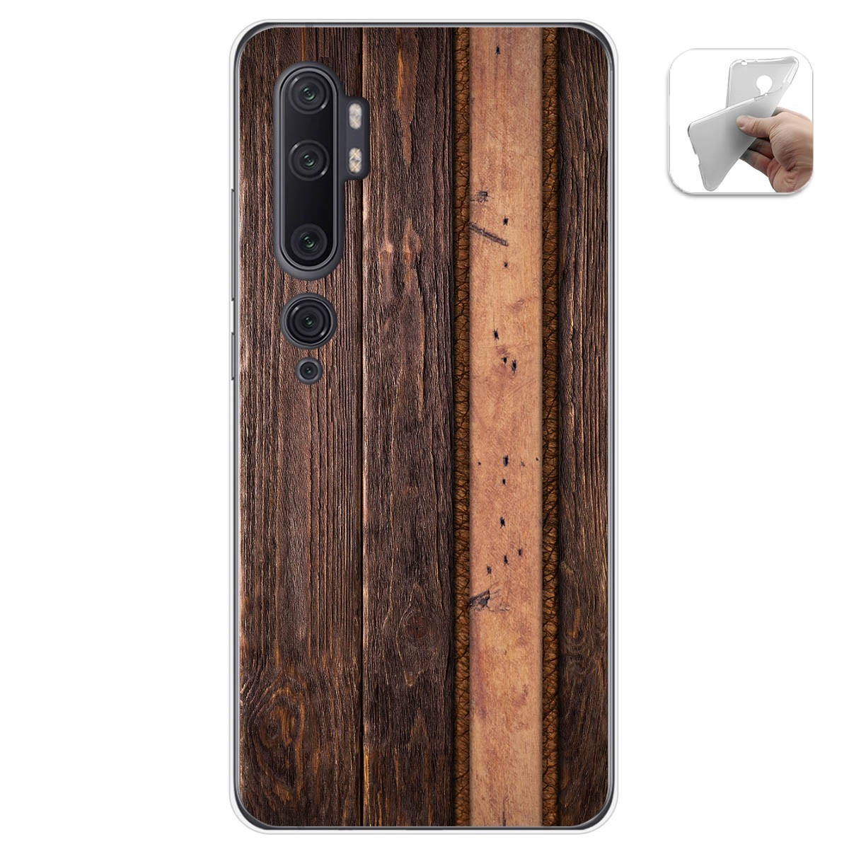 Funda Gel Tpu para Xiaomi Mi Note 10 diseño Madera 05 Dibujos
