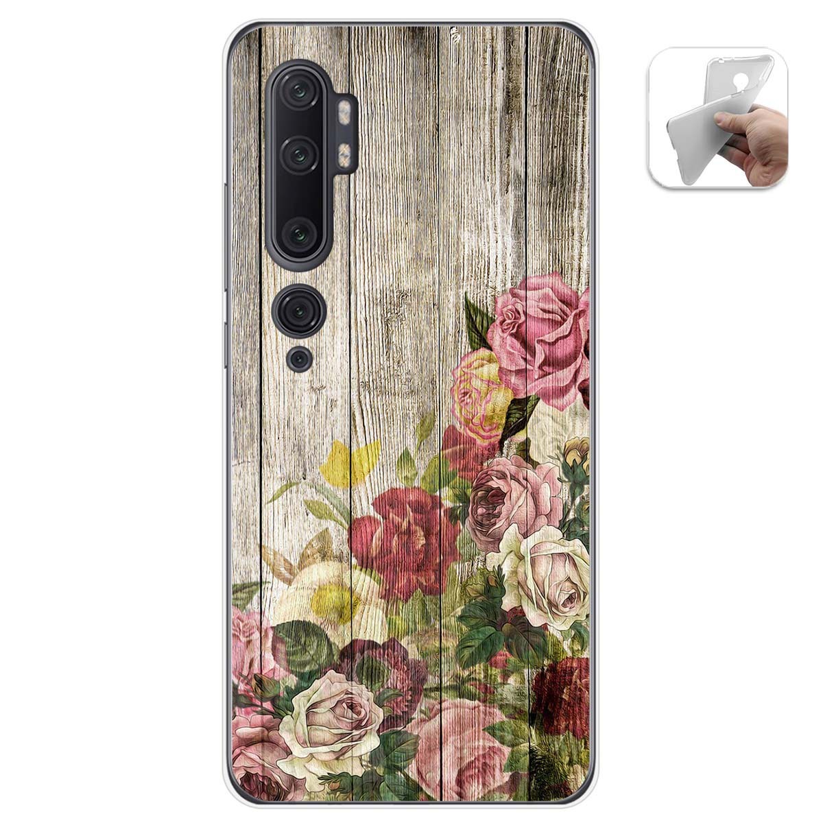 Funda Gel Tpu para Xiaomi Mi Note 10 diseño Madera 08 Dibujos