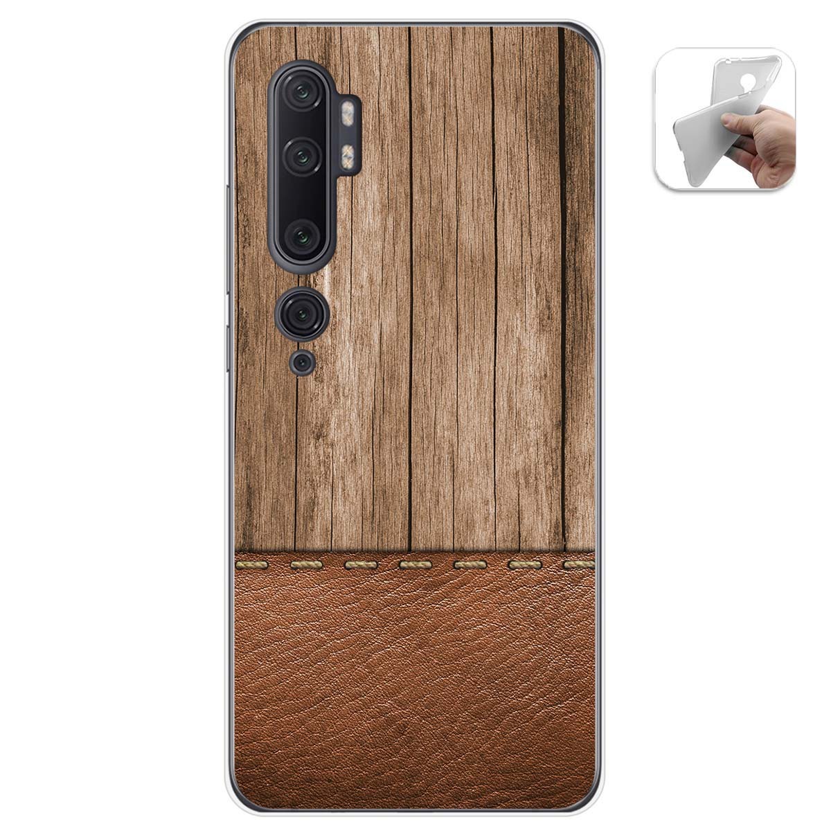 Funda Gel Tpu para Xiaomi Mi Note 10 diseño Madera 09 Dibujos