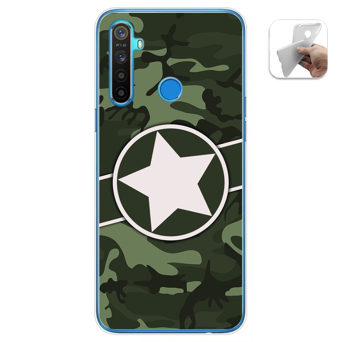 Funda Gel Tpu para Realme 5 / 5s / 5i / 6i diseño Camuflaje 01 Dibujos