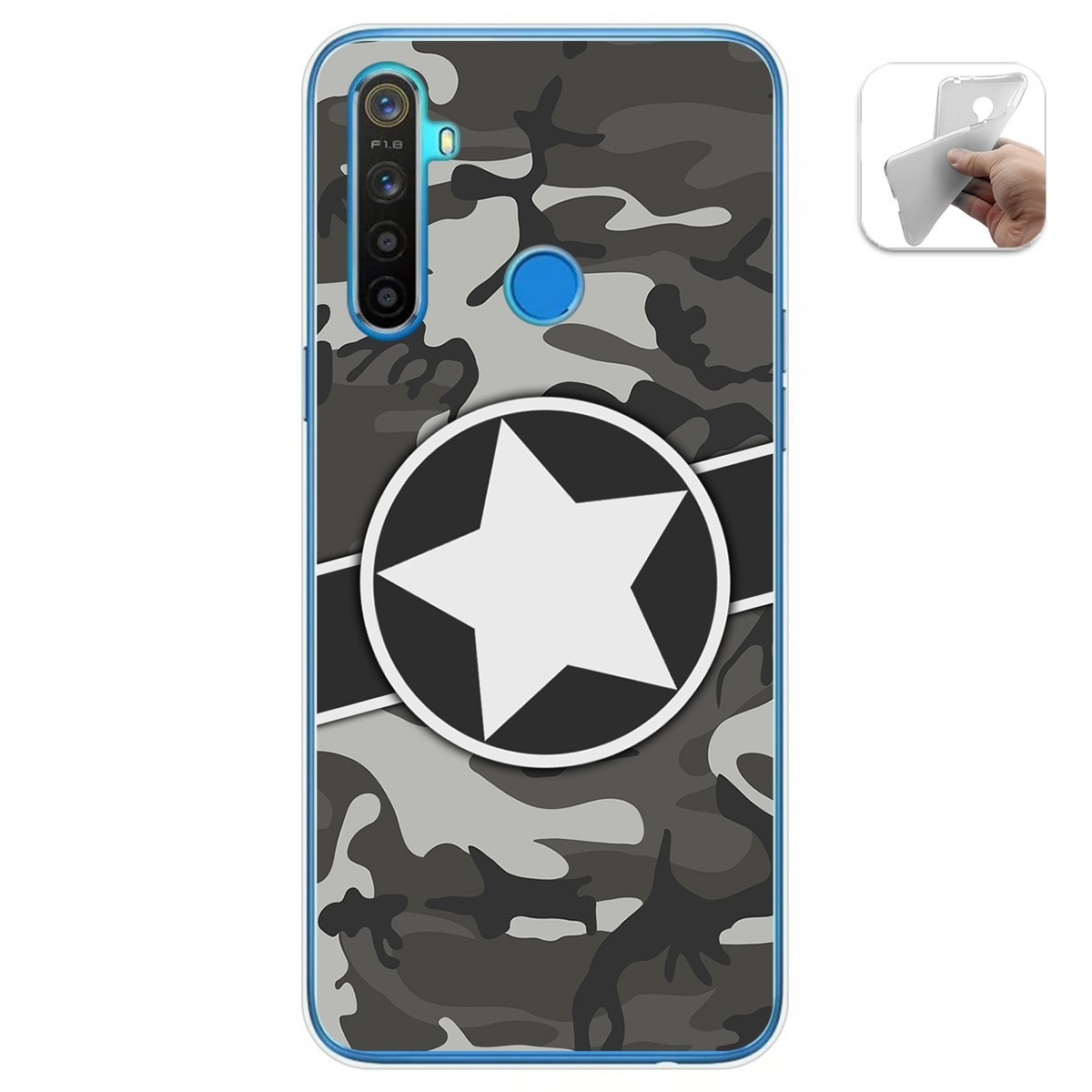 Funda Gel Tpu para Realme 5 / 5s / 5i / 6i diseño Camuflaje 02 Dibujos